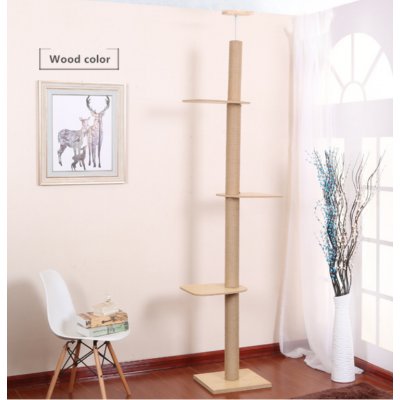 Pillar Support Cat litter banana leaf Solid Wood cat scratcher toy sisal rope post  cat tree