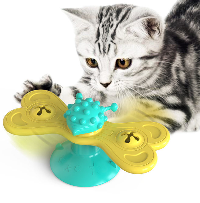 Pet Supplies Butterfly Spinning Windmill Cat Turntable Toy Funny Cat Toy Rubbing Hair Device